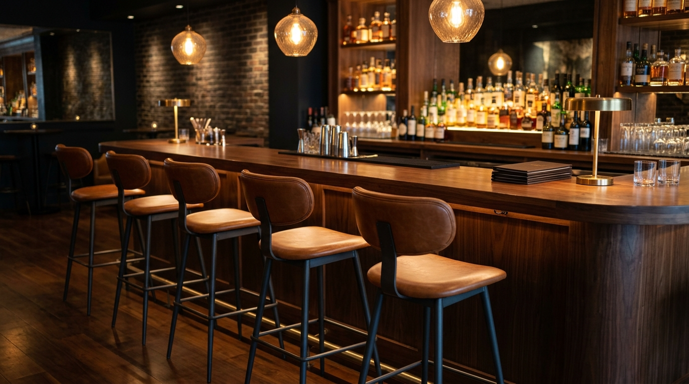 Decide whether you want backless, low back, or full back stools